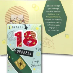 Kartka okolicznościowa Z OKAZJI 18 URODZIN