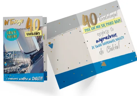 Kartka urodzinowa karnet 40 URODZINY - Ster w Dłonie