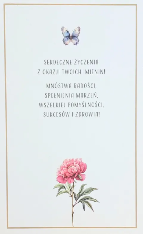 Kartka okolicznościowa Najlepsze życzenia IMIENINY w kwiaty