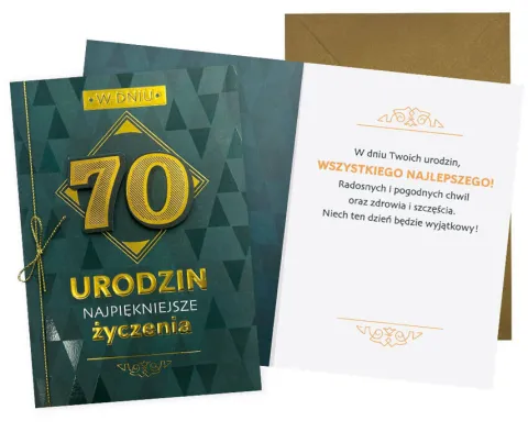 Kartka okolicznościowa 70 urodziny dla Niego