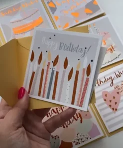 Kartka okolicznościowa urodzinowa Happy Birthday MINI 9 cm mix
