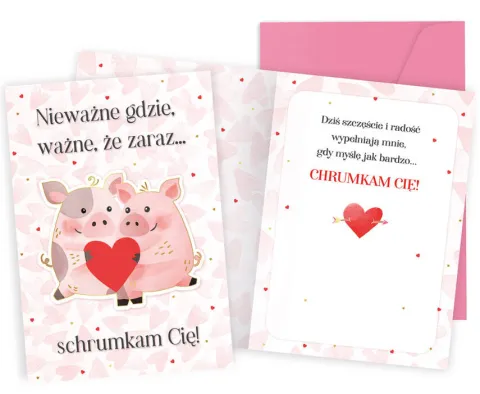 Kartka okolicznościowa WALENTYNKI Nieważne gdzie...