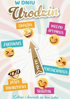Kartka urodzinowa Dowiedz się Kim Jesteś Emotki
