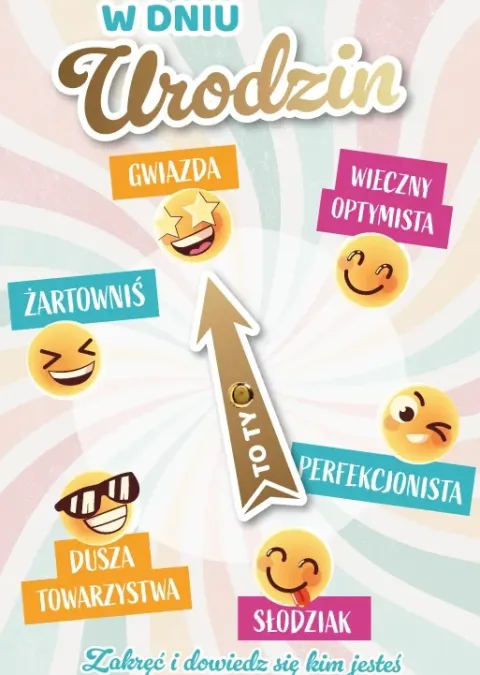 Kartka urodzinowa Dowiedz się Kim Jesteś Emotki