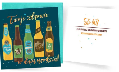 Kartka urodzinowa karnet BROWAR Twoje Zdrowie