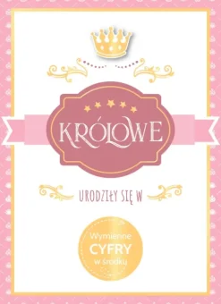 Kartka urodzinowa Królowe urodziły się w ... (cyfry do wyboru)