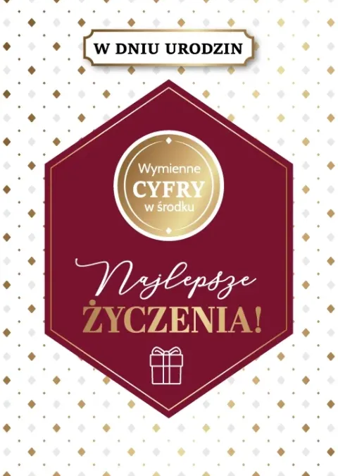 Kartka urodzinowa Najlepsze życzenia! (cyfry do wyboru)