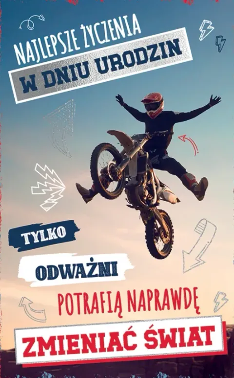 Kartka urodzinowa Odważni potrafią zmieniać Świat