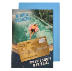 Kartka urodzinowa Spełnij Swoje Marzenia Karta Kredytowa - niebieska