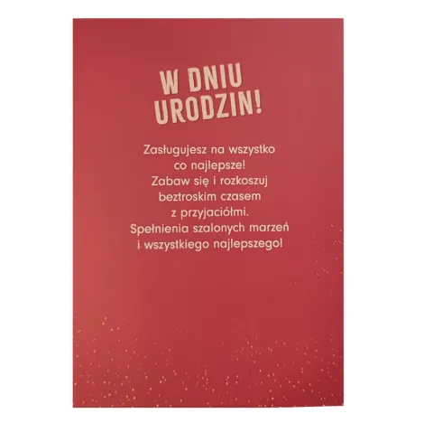 Kartka urodzinowa Spełnij Swoje Marzenia Karta Kredytowa - czerwona