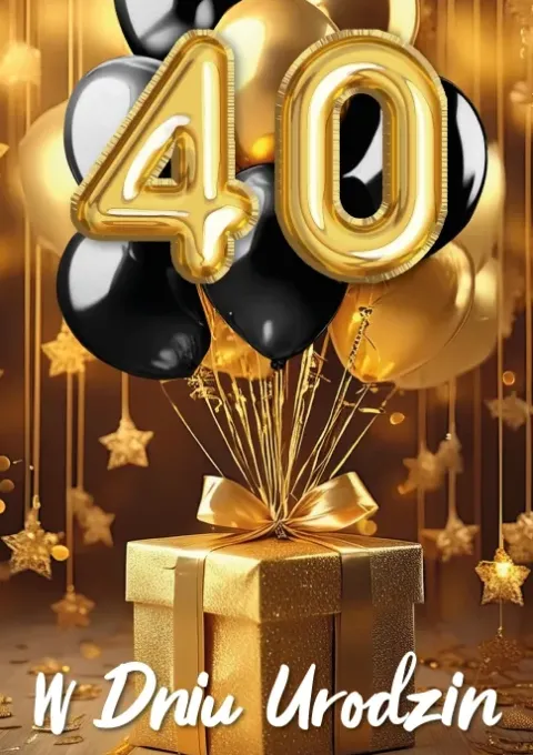 Kartka urodzinowa 40- ste urodziny trójwymiarowa 3D 1 szt.