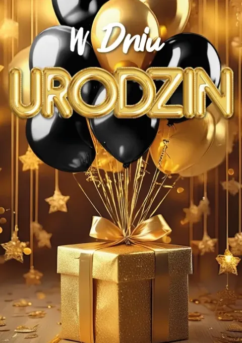 Kartka urodzinowa trójwymiarowa 3D "W dniu urodzin" 1 szt.