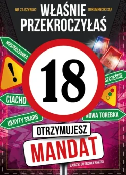 Kartka urodzinowa 18 urodziny Mandat DLA NIEJ