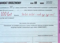 Kartka urodzinowa 18 urodziny Mandat DLA NIEGO