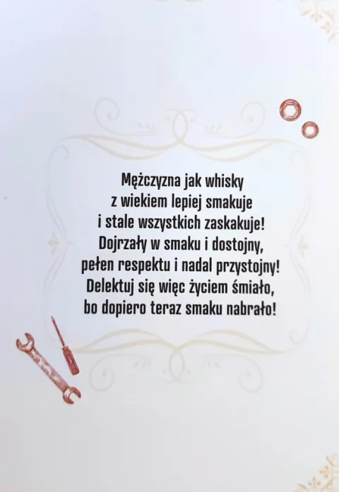 Kartka urodzinowa "Wciąż na oryginalnych częściach" personalizowana