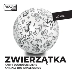 Karty suchościeralne do zabaw ZWIERZĄTKA zestaw 20 szt.