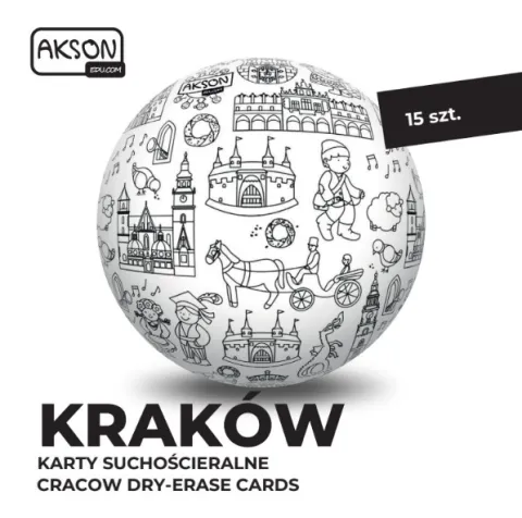 Karty suchościeralne KRAKÓW zestaw 15 szt.