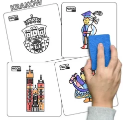 Karty suchościeralne KRAKÓW zestaw 15 szt.