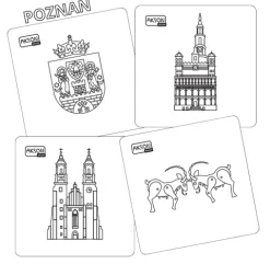 Karty suchościeralne POZNAŃ zestaw 15 szt.