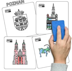 Karty suchościeralne POZNAŃ zestaw 15 szt.