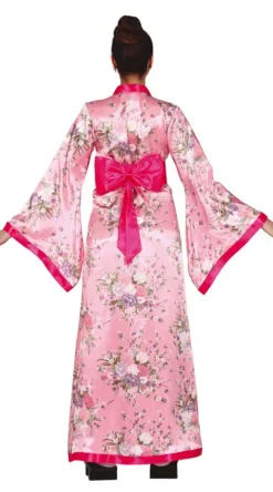 Kimono Strój damski japoński różowy w kwiaty Japonka