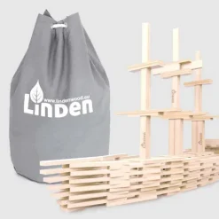 Klocki drewniane Linden, zestaw 500 szt. w worku żeglarskim