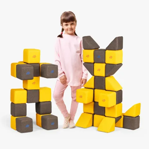KLOCKI MAGNETYCZNE JollyHeap 50 szt. Montessori medium (kolory do wyboru)