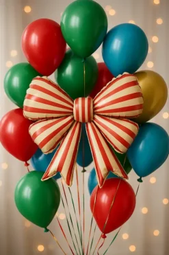 Kokarda czerwono kremowa balon foliowy 77x63 cm