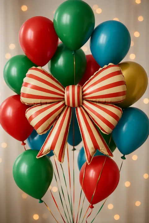 Kokarda czerwono kremowa balon foliowy 77x63 cm