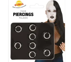 Kolczyki kółeczka Zestaw 8 szt. punk goth