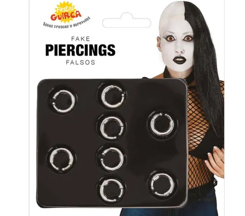 Kolczyki kółeczka Zestaw 8 szt. punk goth