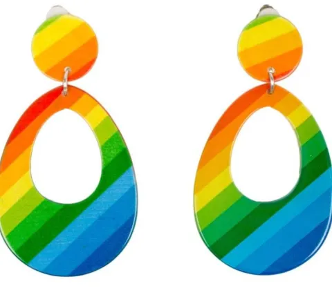 Kolczyki rainbow kolorowe lata 80