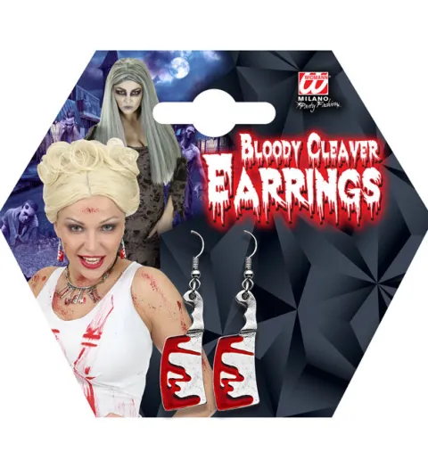 Kolczyki zakrwawione toporki Halloween