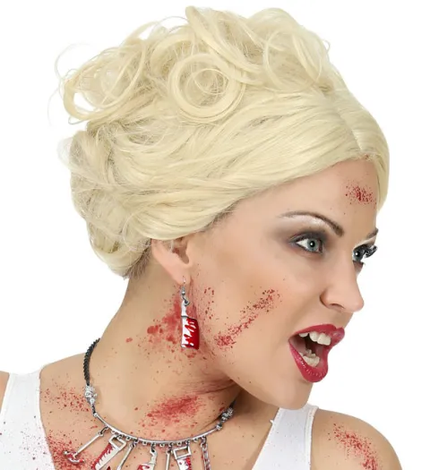 Kolczyki zakrwawione toporki Halloween
