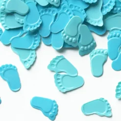 Konfetti foliowe 15g niebieskie lub różowe stópki Baby Shower