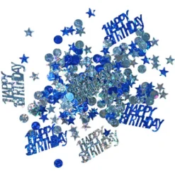 Konfetti foliowe Happy Birthday niebieskie 15 g