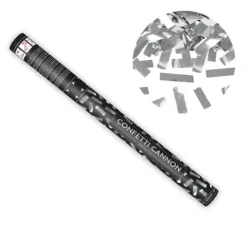 Konfetti pneumatyczne metaliczne SREBRNE 60 cm