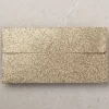 Koperta podarunkowa z bilecikiem złoty róż brokatowa 17x9 cm 1 szt.
