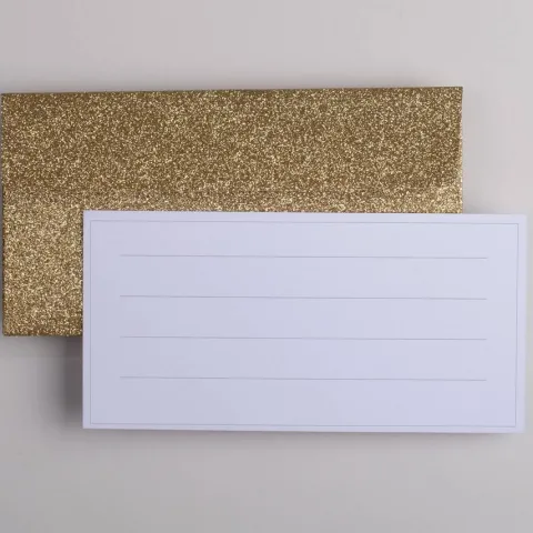 Koperta podarunkowa z bilecikiem złoty róż brokatowa 17x9 cm 1 szt.