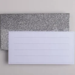 Koperta podarunkowa z bilecikiem srebrna brokatowa 17x9 cm 1 szt.