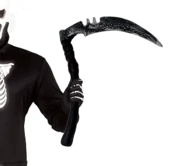 Kosa dla kostuchy wygięta czarna 40 cm Halloween