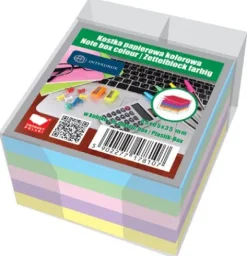Kostka papierowa kolorowa 85x85x35 mm + pojemnik