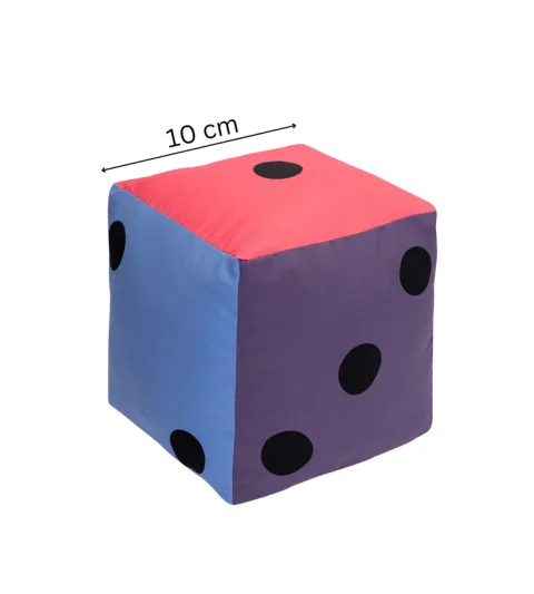 Kostka edukacyjna 10 cm - Kropki Pastelowa