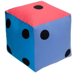 Kostka edukacyjna 10 cm - Kropki Pastelowa