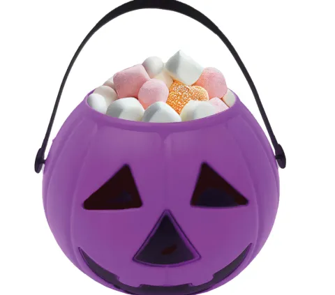 Koszyk na słodycze wiaderko DYNIA okrągłe fioletowe Halloween