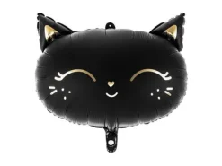 Kotek czarny balon foliowy 48x36 cm