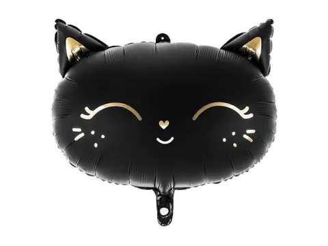 Kotek czarny balon foliowy 48x36 cm