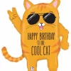 Kot w okularach Happy Birthday Cool Cat balon foliowy 33"