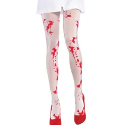 Krwawe Rajstopy białe Halloween rozm. uniwersalny