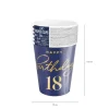 Kubeczki papierowe 18 URODZINY granatowe 220 ml 6 szt.